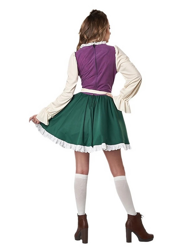 Wholesale Women's Oktoberfest Outfit - Purple & Green Dirndl Costume