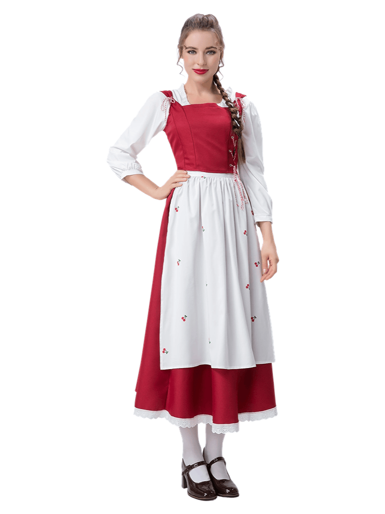 Women's Cherry-Printed Little Red Riding Hood Costume