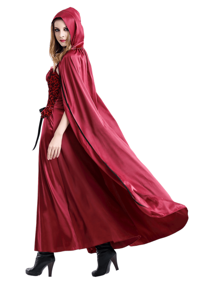 Women's Burgundy Gothic Little Red Riding Hood Costume