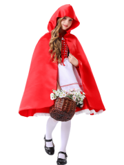 Girl’s Classic Lace-Trimmed Little Red Riding Hood Costume