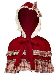 Toddler Girl’s Vintage Plaid Ruffle Little Red Riding Hood Costume