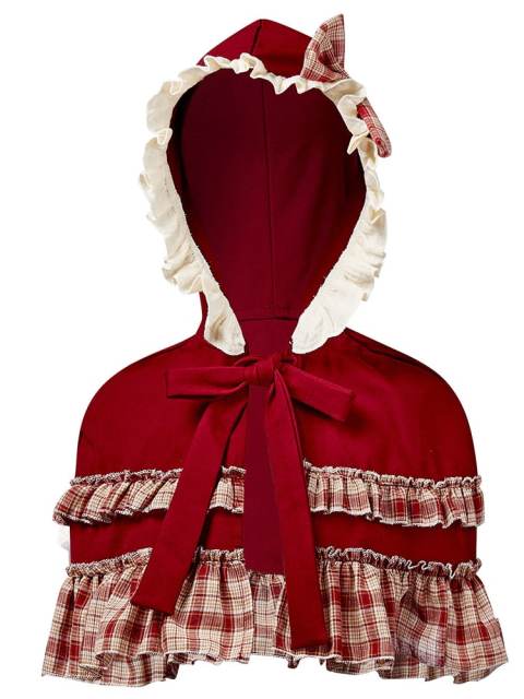 Toddler Girl’s Vintage Plaid Ruffle Little Red Riding Hood Costume