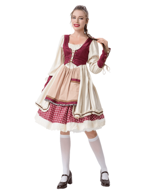 Women’s Vintage Ruffle Little Red Riding Hood Costume – Wholesale