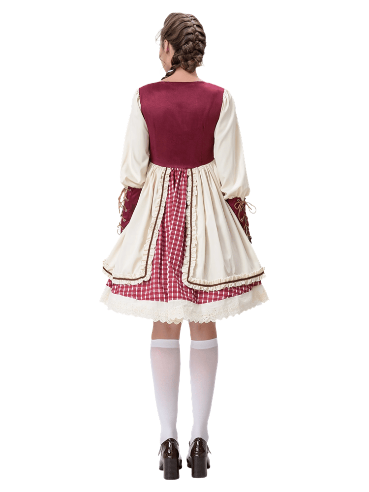 Women’s Vintage Ruffle Little Red Riding Hood Costume – Wholesale