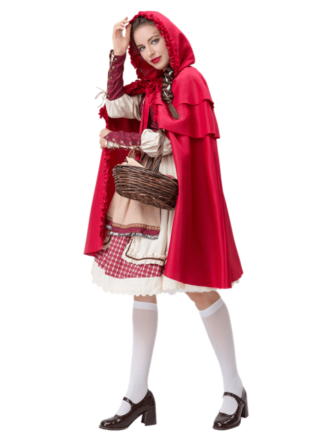 Women’s Vintage Ruffle Little Red Riding Hood Costume – Wholesale
