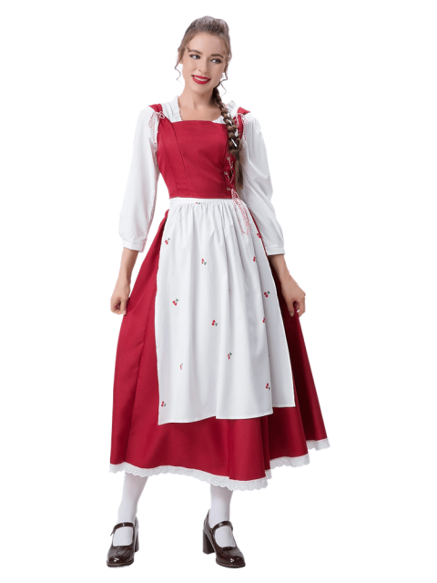 Women's Cherry-Printed Little Red Riding Hood Costume