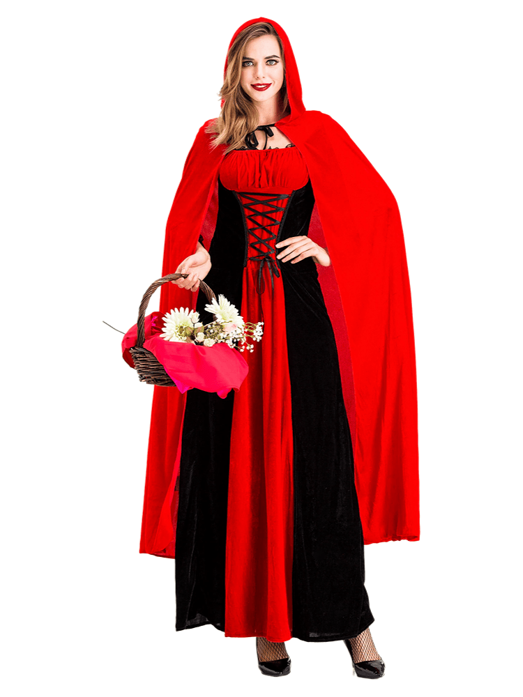 Women's Red and Black Gothic Little Red Riding Hood Costume