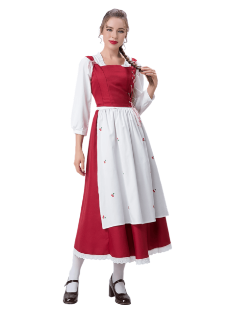 Women's Cherry-Printed Little Red Riding Hood Costume