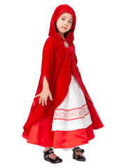 Girls’ Classic Embroidered Little Red Riding Hood Costume – Wholesale