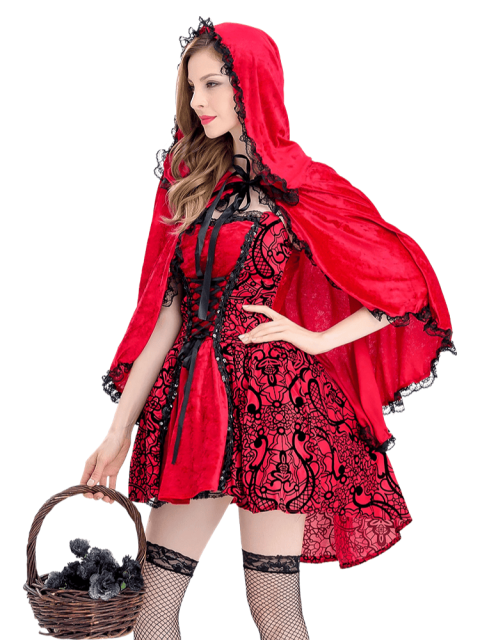 Women's Alluring Gothic Sexy Little Red Riding Hood Costume
