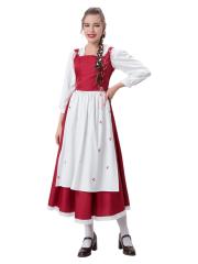 Women's Cherry-Printed Little Red Riding Hood Costume