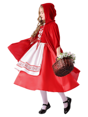 Girls’ Classic Embroidered Little Red Riding Hood Costume – Wholesale