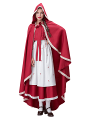Women's Cherry-Printed Little Red Riding Hood Costume