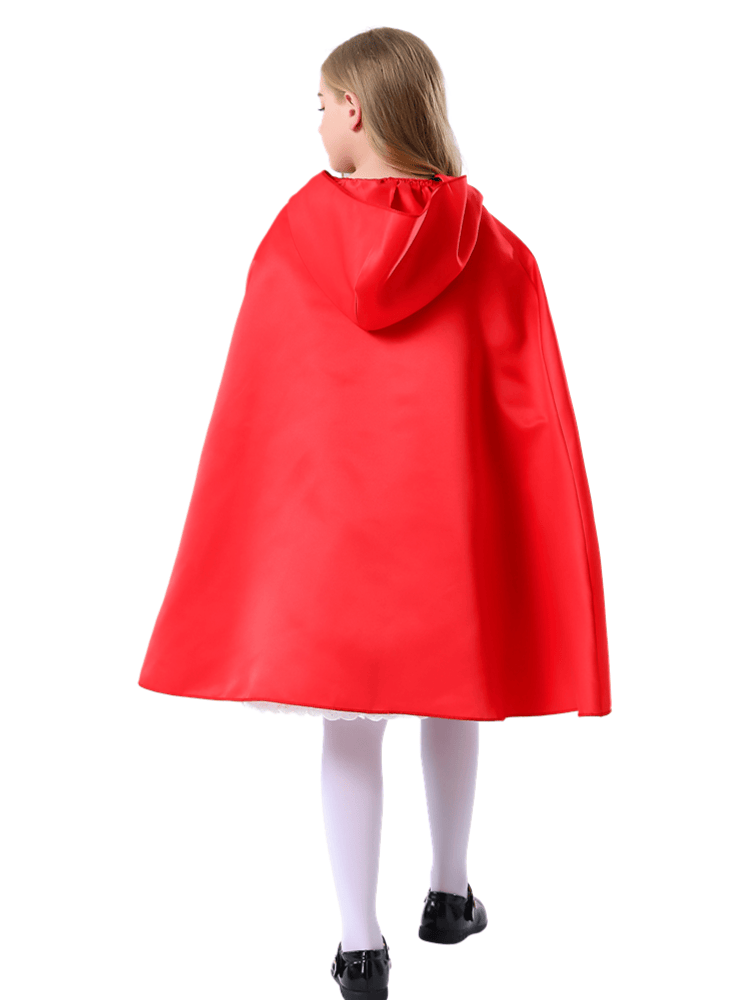 Girl’s Classic Lace-Trimmed Little Red Riding Hood Costume