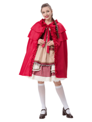 Women’s Vintage Ruffle Little Red Riding Hood Costume – Wholesale