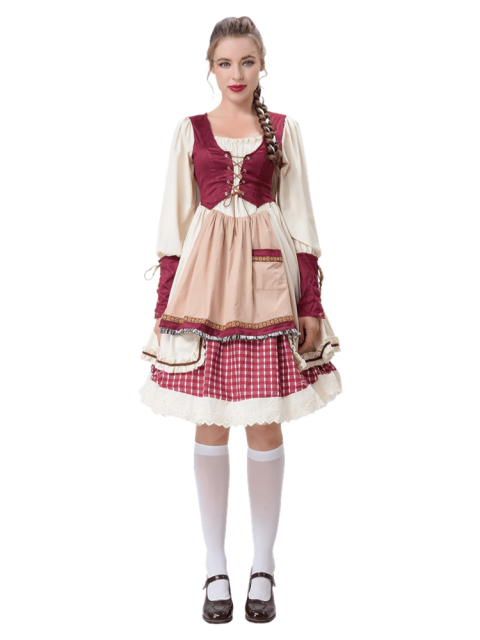 Women’s Vintage Ruffle Little Red Riding Hood Costume – Wholesale