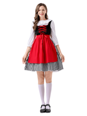 Women's Classic Checkered Little Red Riding Hood Costume