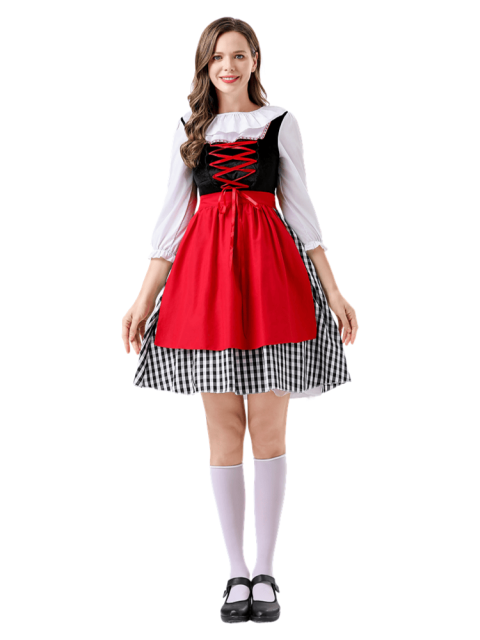 Women's Classic Checkered Little Red Riding Hood Costume