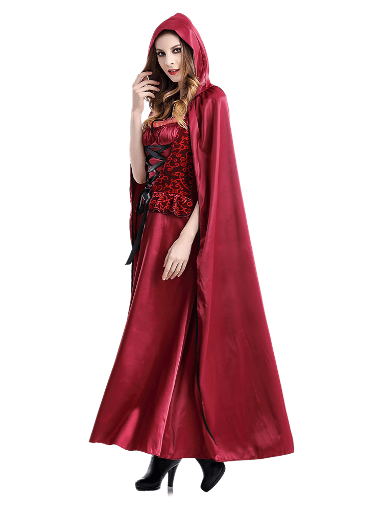 Women's Burgundy Gothic Little Red Riding Hood Costume