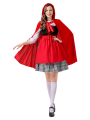 Women's Classic Checkered Little Red Riding Hood Costume