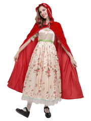Women's Floral Vintage Little Red Riding Hood Costume