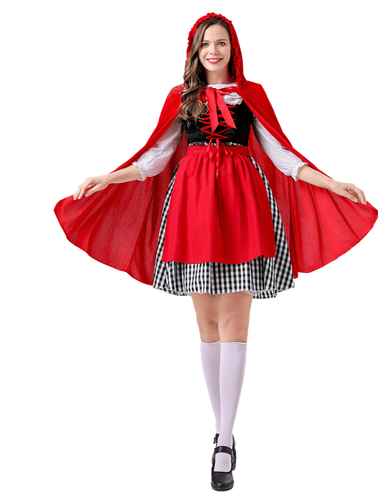 Women's Classic Checkered Little Red Riding Hood Costume