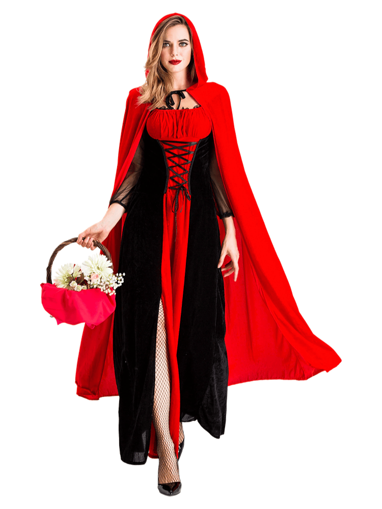 Women's Red and Black Gothic Little Red Riding Hood Costume