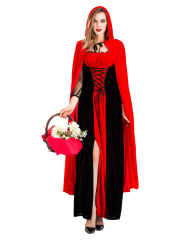Women's Red and Black Gothic Little Red Riding Hood Costume