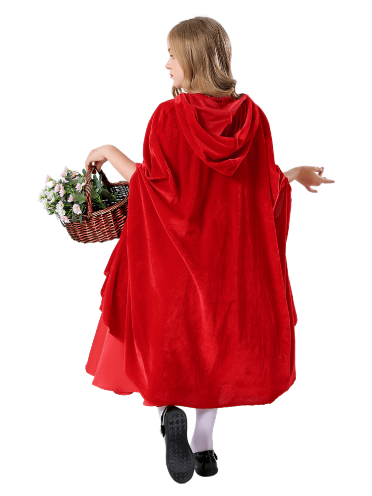 Girls’ Classic Embroidered Little Red Riding Hood Costume – Wholesale