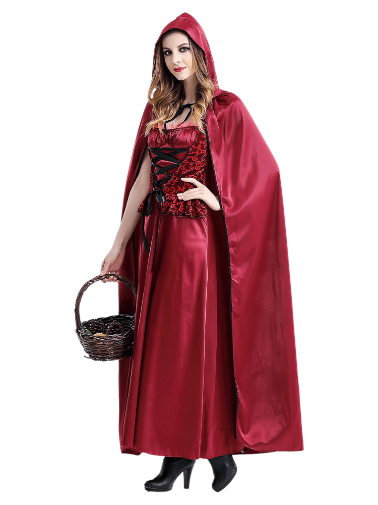 Women's Burgundy Gothic Little Red Riding Hood Costume