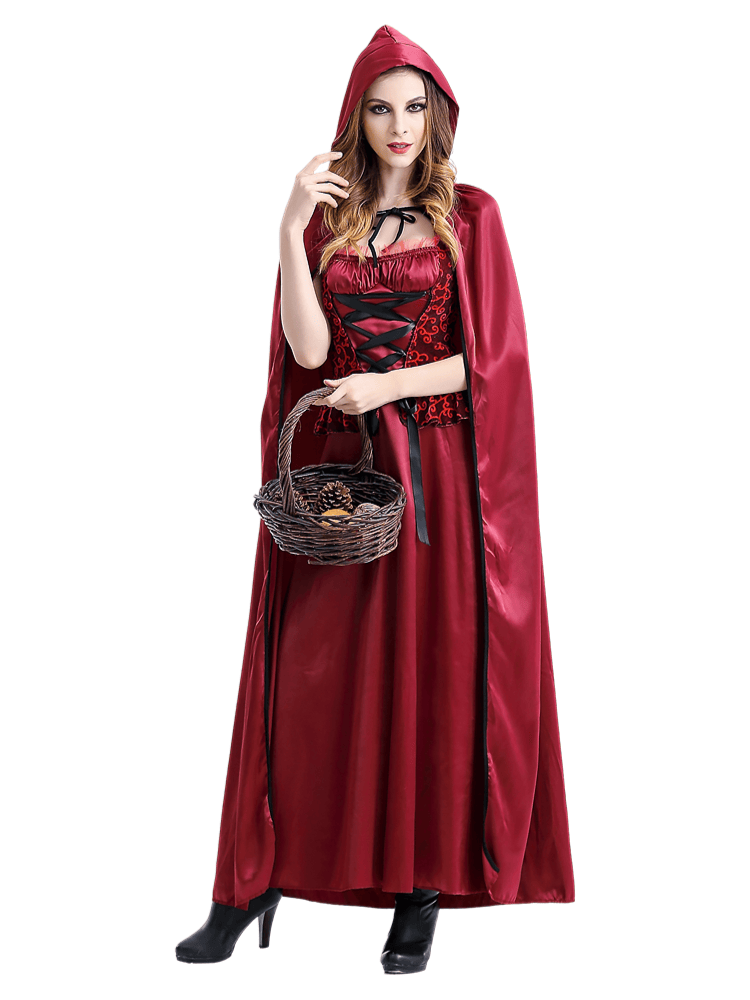 Women's Burgundy Gothic Little Red Riding Hood Costume