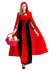 Women's Red and Black Gothic Little Red Riding Hood Costume