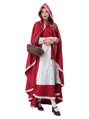 Women's Cherry-Printed Little Red Riding Hood Costume