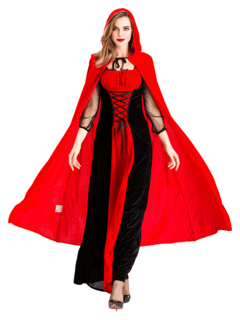 Women's Red and Black Gothic Little Red Riding Hood Costume