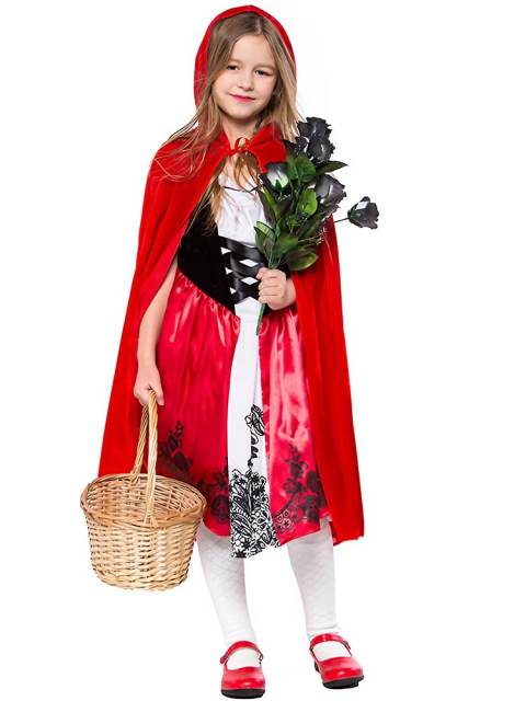 Girl’s Dark Little Red Riding Hood Costume