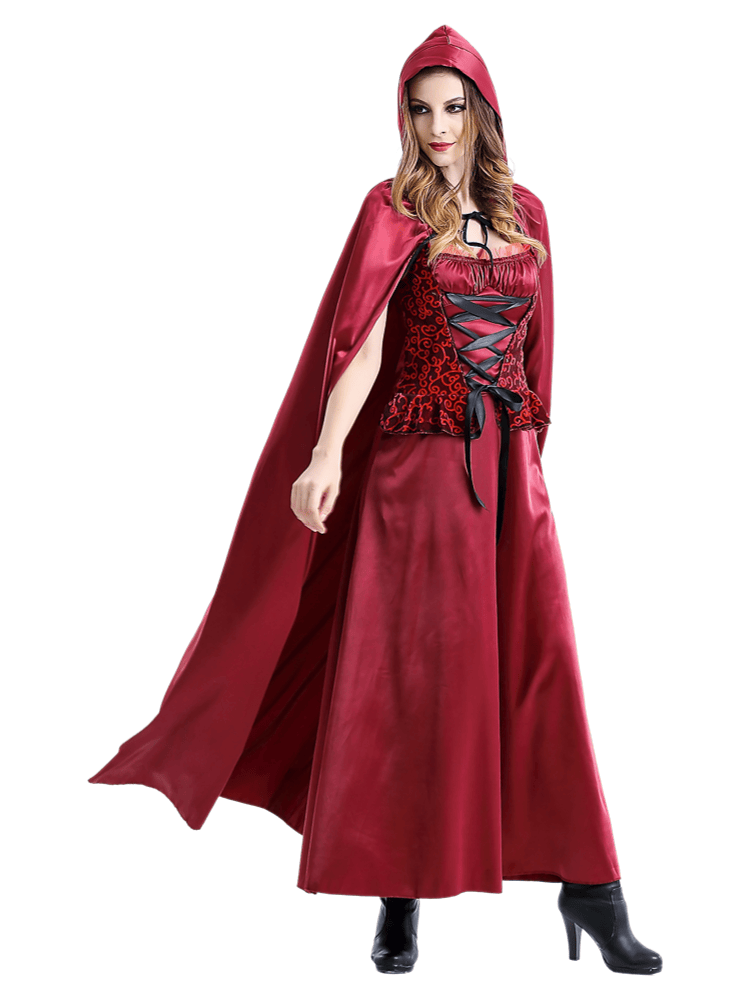 Women's Burgundy Gothic Little Red Riding Hood Costume