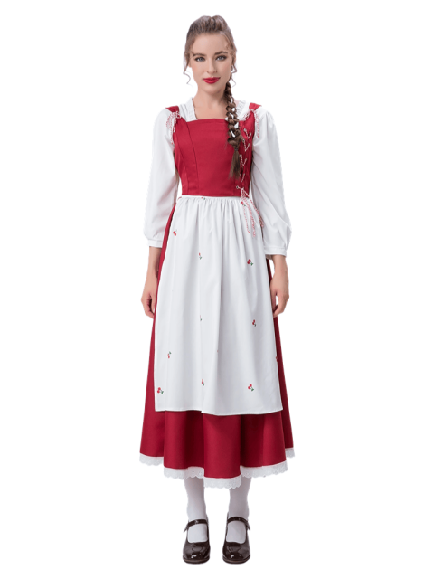 Women's Cherry-Printed Little Red Riding Hood Costume
