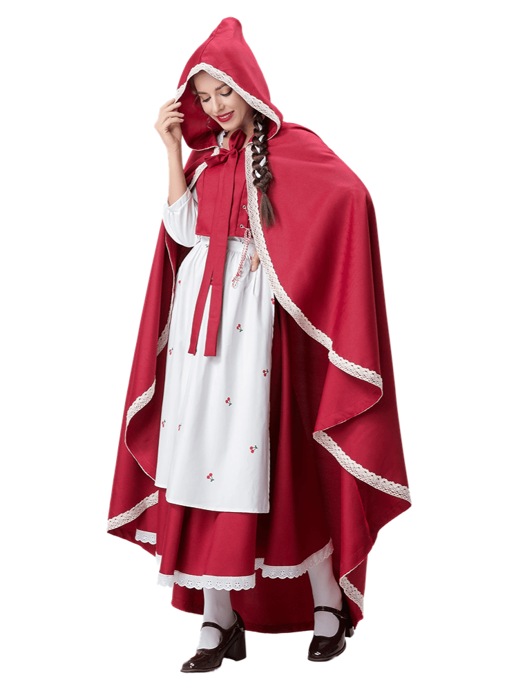Women's Cherry-Printed Little Red Riding Hood Costume