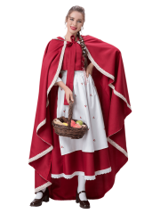 Women's Cherry-Printed Little Red Riding Hood Costume