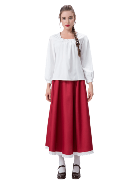 Women's Cherry-Printed Little Red Riding Hood Costume