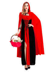 Women's Red and Black Gothic Little Red Riding Hood Costume