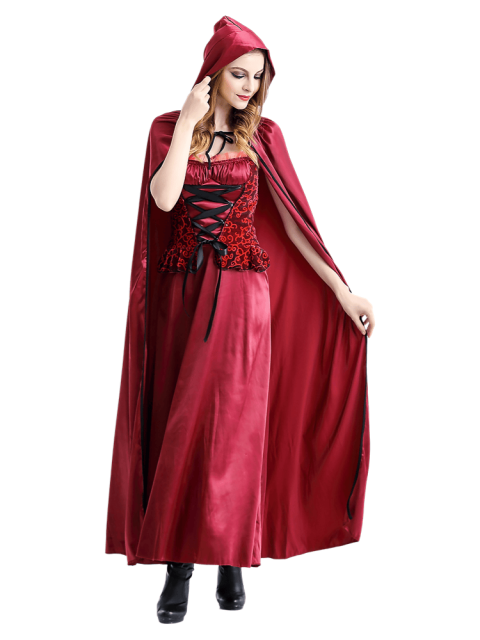 Women's Burgundy Gothic Little Red Riding Hood Costume