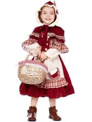 Toddler Girl’s Vintage Plaid Ruffle Little Red Riding Hood Costume