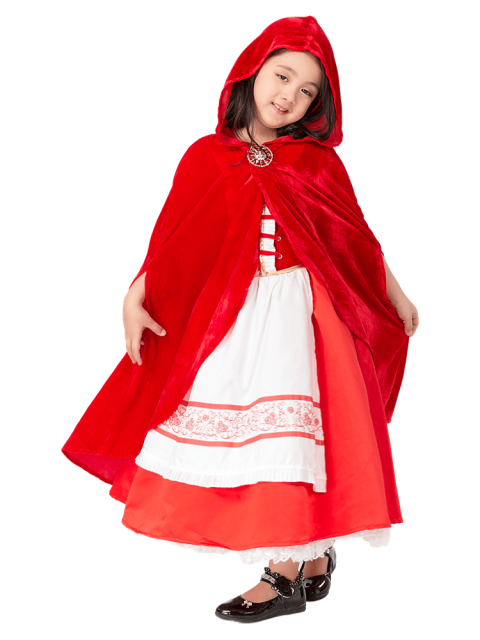 Girls’ Classic Embroidered Little Red Riding Hood Costume – Wholesale
