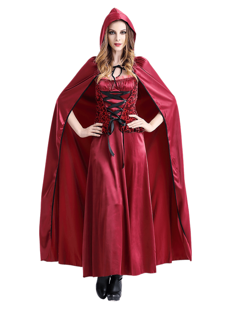 Women's Burgundy Gothic Little Red Riding Hood Costume