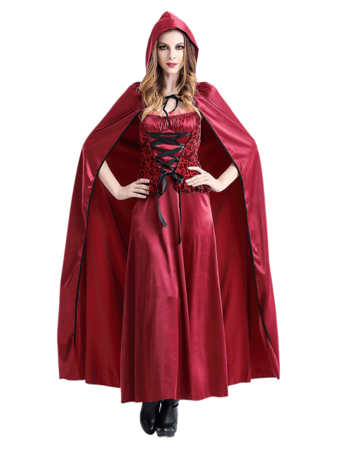 Women's Burgundy Gothic Little Red Riding Hood Costume
