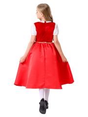Girls’ Classic Embroidered Little Red Riding Hood Costume – Wholesale