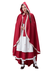 Women's Cherry-Printed Little Red Riding Hood Costume