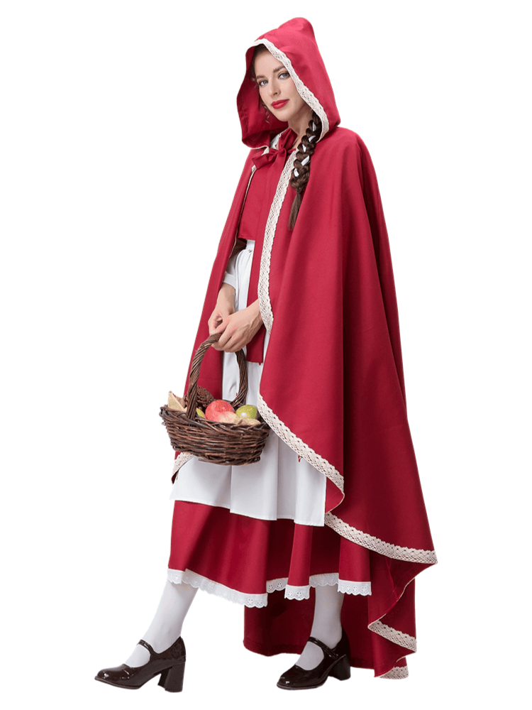 Women's Cherry-Printed Little Red Riding Hood Costume
