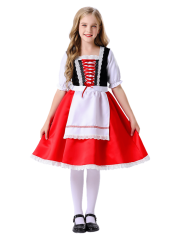 Girl’s Classic Lace-Trimmed Little Red Riding Hood Costume